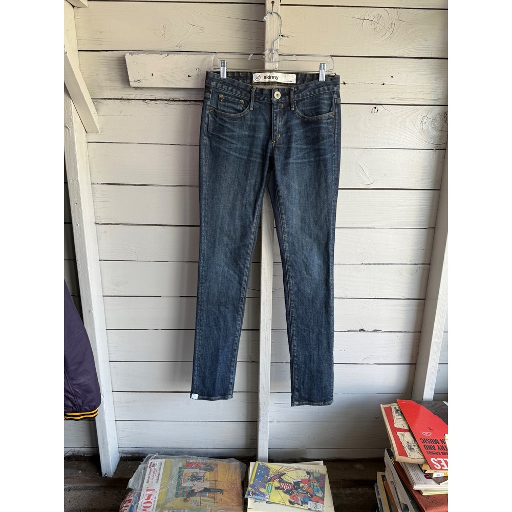 Earnest Sewn AMI Skinny Jeans Womens 27 Dark Wash 3D Denim Stretch Indigo